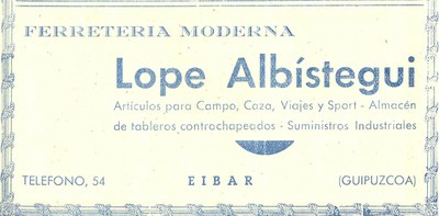 44) Ferretería Lope Albístegui 44) Ferretería Lope Albístegui