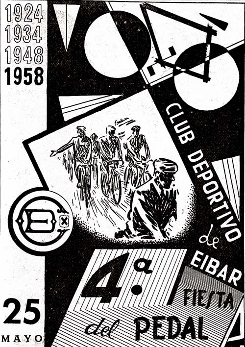 Cartel de la cuarta Fiesta del Pedal, mayo de 1958