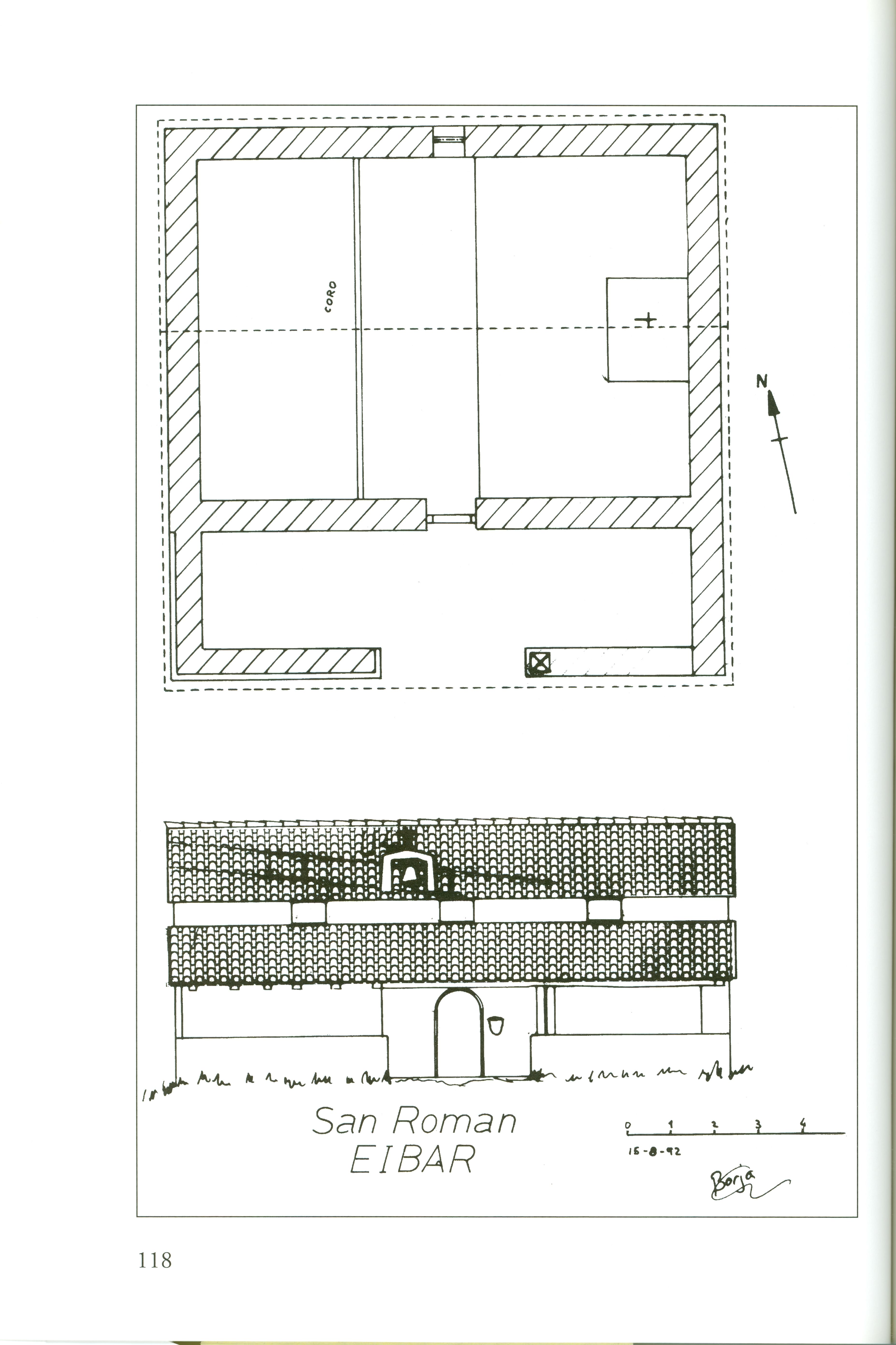 Plano de la ermita de San Román.