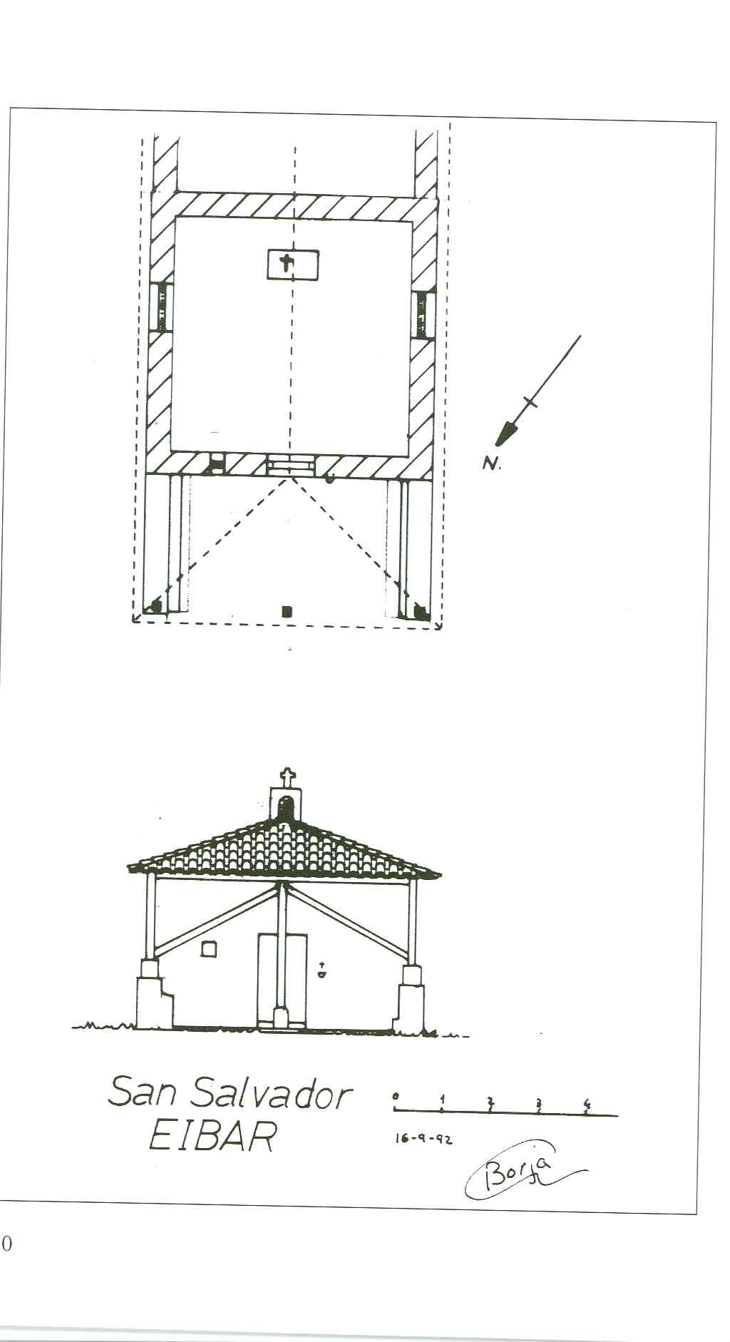 Plano de la ermita de San Salvador.