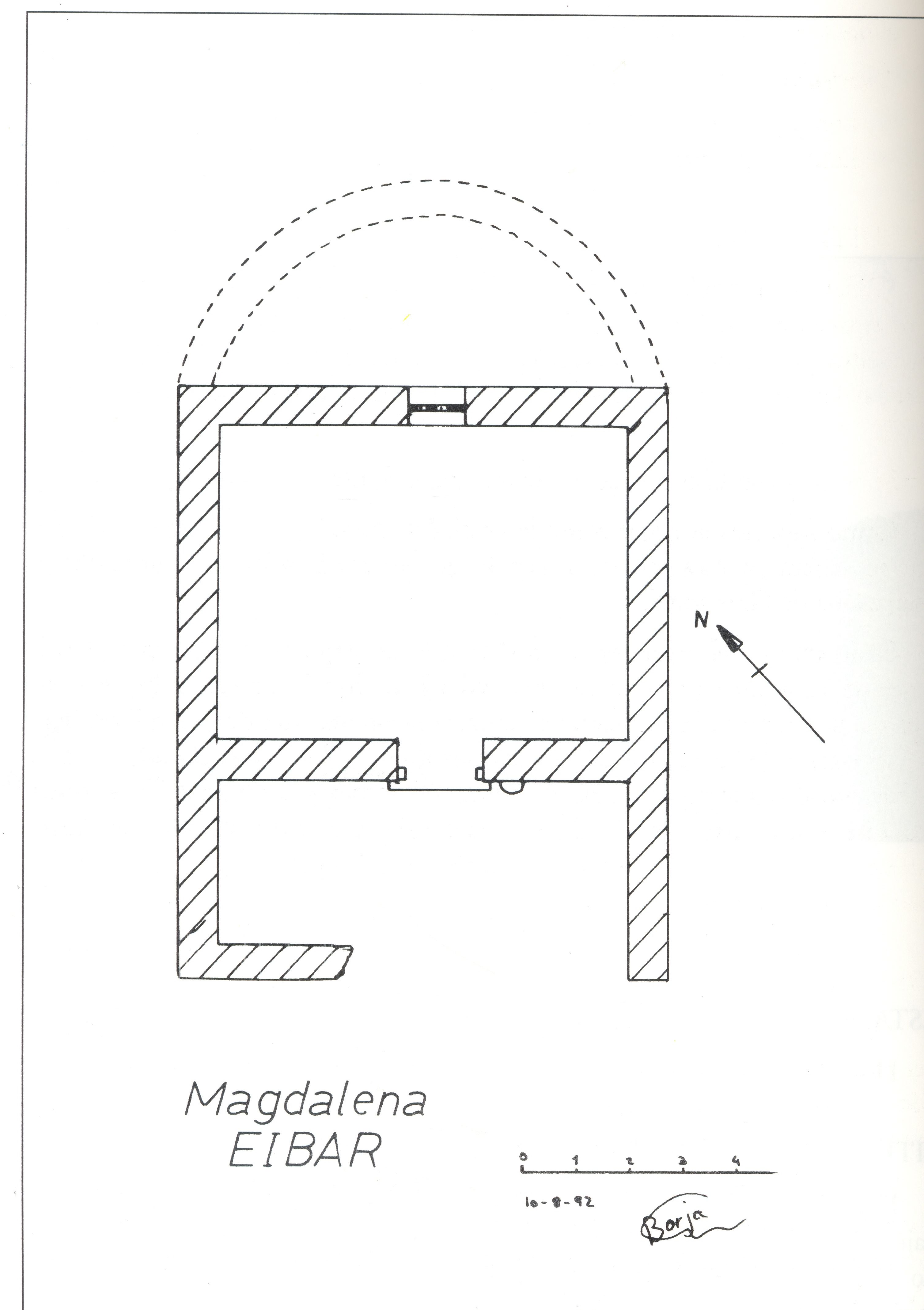 Plano de la ermita de Santa María Magdalena.