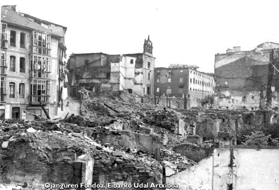 Zona entre Errebal y Muzategi después del bombardeo.