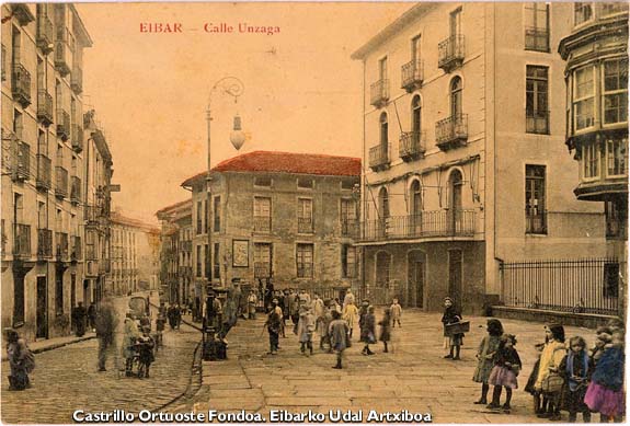 Calle Unzaga. Hacia 1910.