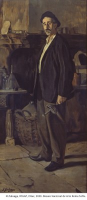 Don Plácido Zuloaga en su taller 