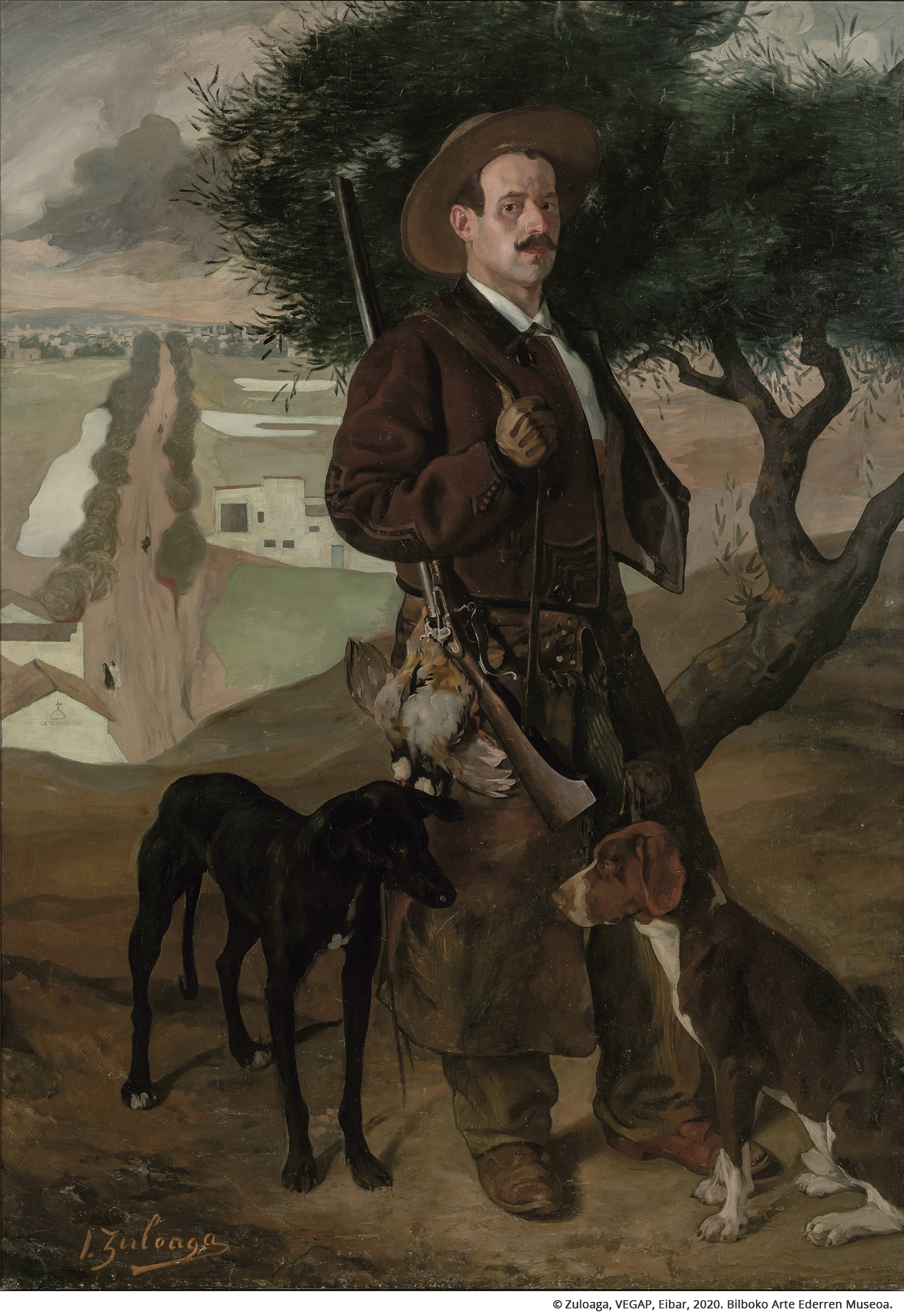 Autorretrato de Ignacio Zuloaga de cazador 