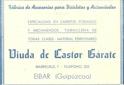 106) Viuda de Castor Gárate 106) Viuda de Castor Gárate