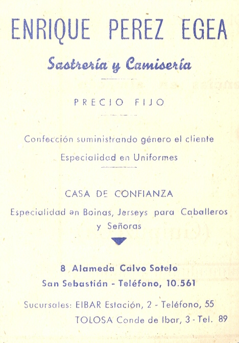 35) Enrique Pérez Egea (sastrería y camisería)