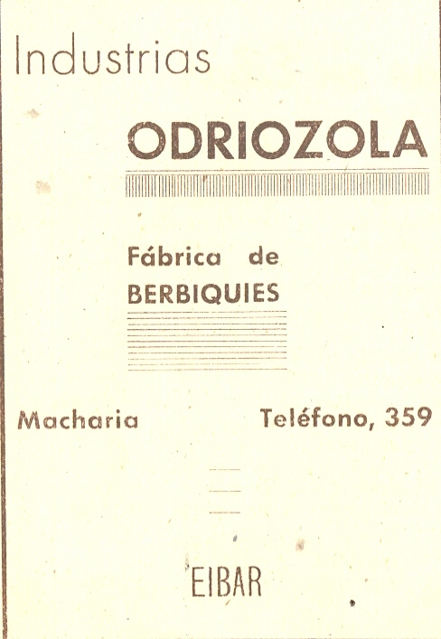 59) Industrias Odriozola, Fábrica de berbiquies