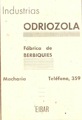 59) Industrias Odriozola, Fábrica de berbiquies 59) Industrias Odriozola, Fábrica de berbiquies