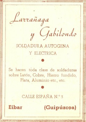 71) Larrañaga y Gabilondo (soldadura autogena y eléctrica) 71) Larrañaga y Gabilondo (soldadura autogena y eléctrica)