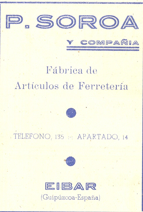 91) P. Soroa y compañía (fábrica de artículos de ferretería)