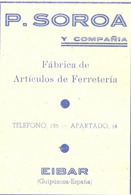 91) P. Soroa y compañía (fábrica de artículos de ferretería) 91) P. Soroa y compañía (fábrica de artículos de ferretería)