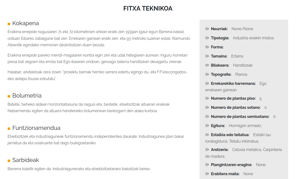 Eibarko ondare historikoaren aplikazioa - Fitxa teknikoa