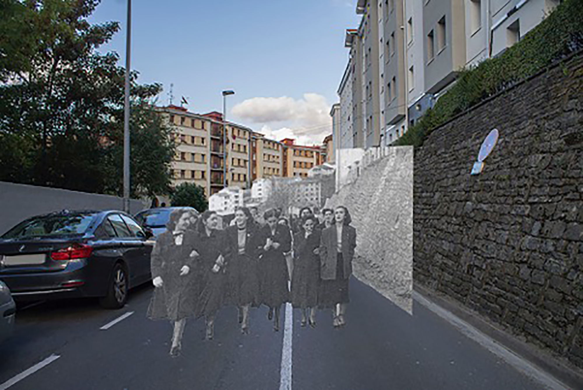 1966. Grupo de mujeres eibarresas. Foto: SD Eibar / Retrofotografía: Gorka Castrillo.