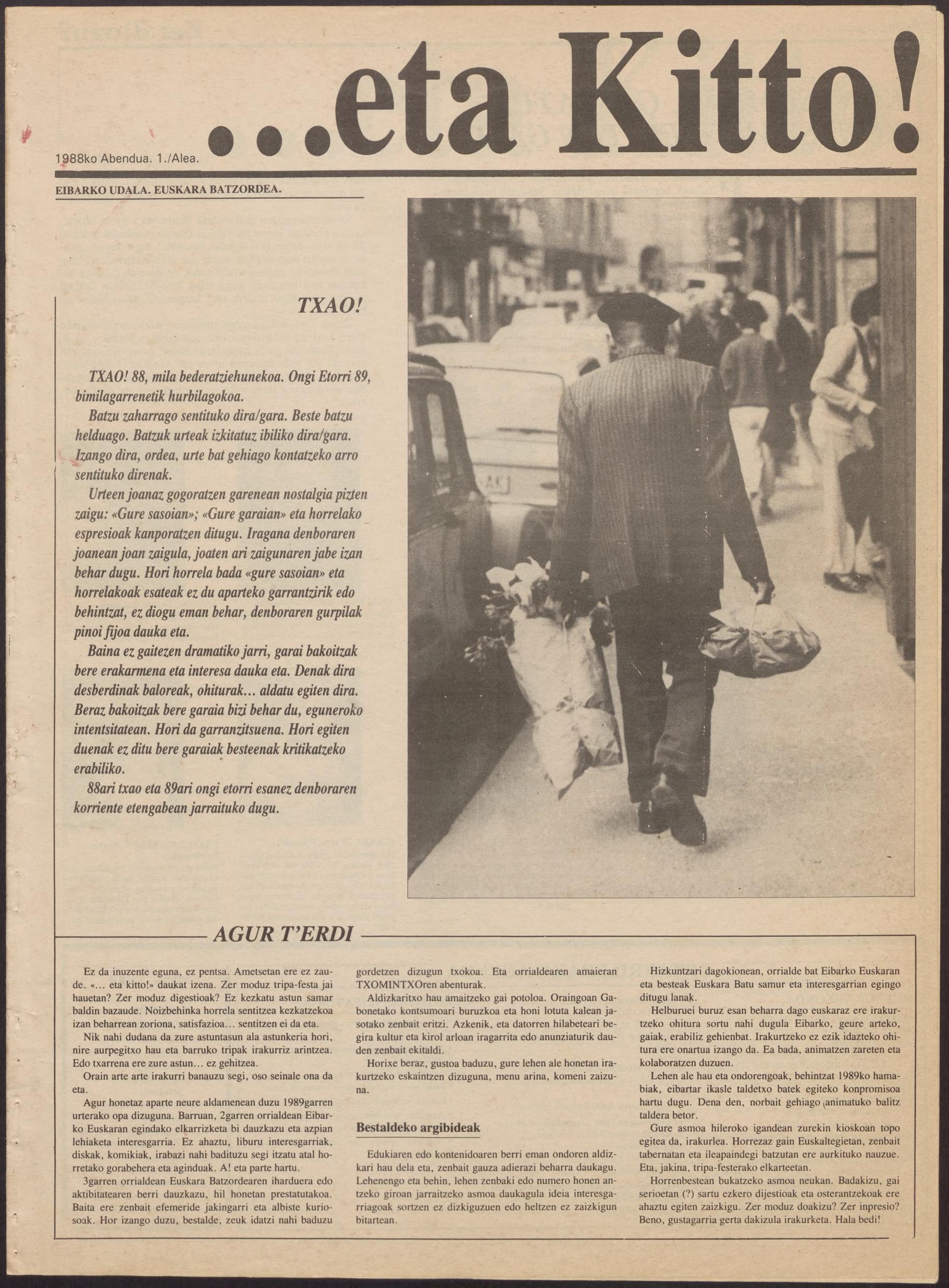 Ego Ibarra 2015: digitalización y difusión en red de la revista municipal “…eta kitto!” del periodo 1988-1991. 