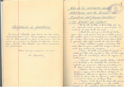 Acta de fundación del claustro de la escuela de San Andrés