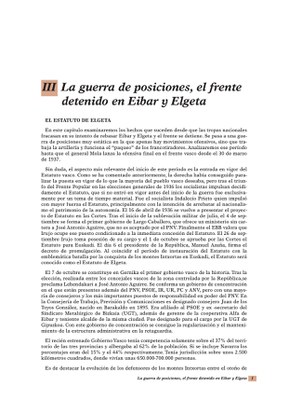 La guerra de posiciones, el frente detenido en Eibar y Elgeta 