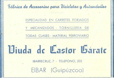 106) Viuda de Castor Gárate 106) Viuda de Castor Gárate