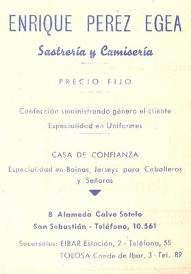 35) Enrique Pérez Egea (sastrería y camisería) 35) Enrique Pérez Egea (sastrería y camisería)
