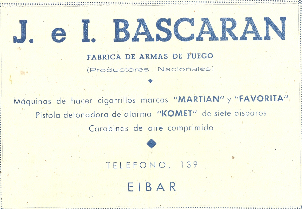 61) J. e I. Bascaran, fábrica de armas de fuego