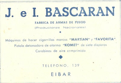 61) J. e I. Bascaran, fábrica de armas de fuego