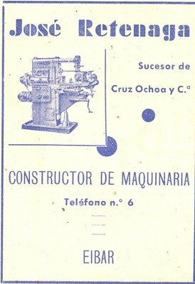67) José Retenaga, constructor de maquinaria 67) José Retenaga, constructor de maquinaria