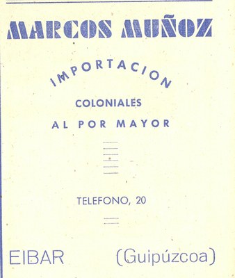 80) Marcos Muñoz (importación de coloniales al por mayor) 80) Marcos Muñoz (importación de coloniales al por mayor)