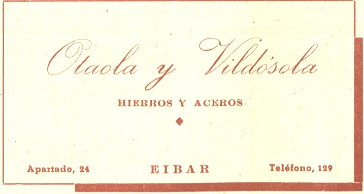 90) Otaola y Vildósola (hierros y aceros)