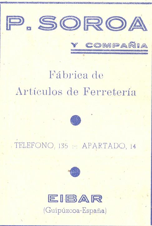 91) P. Soroa y compañía (fábrica de artículos de ferretería)