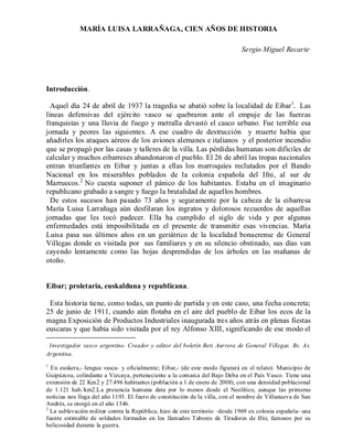 Maria Luisa Larrañaga, cien años de historia