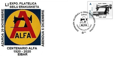 Exfibar 2020, Alfak 100 urte (gutunazala eta zigilua) Exfibar 2020, Alfak 100 urte (gutunazala eta zigilua)