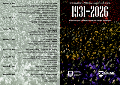 Eibar, Errepublika 1931-2026 - Egitaraua