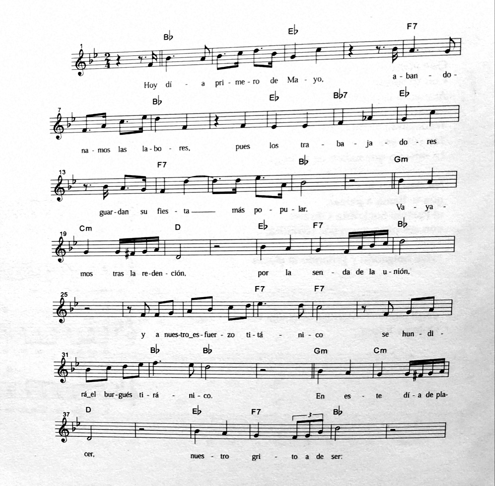 Partitura 1 de mayo