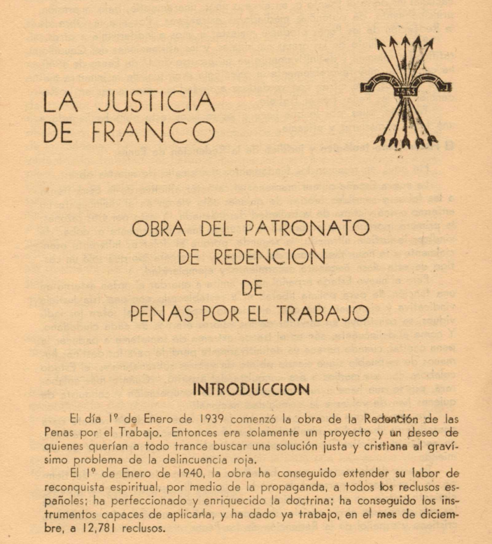 Trabajos redención de penas en franquismo